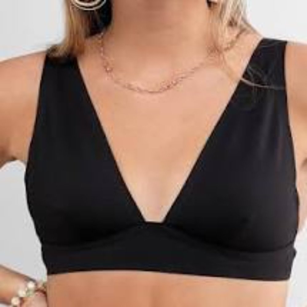 Free People Erin Scuba Bralette Black S